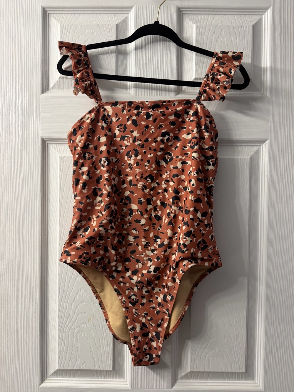 Old Navy Rust Leopard Print One-Piece Swimsuit